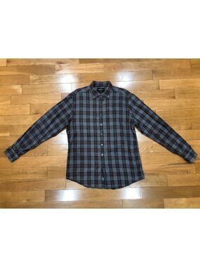 Rodd & Gunn Lynford Plaid Sport Fit Shirt XL Gray Brown Italian Fabric Luxury